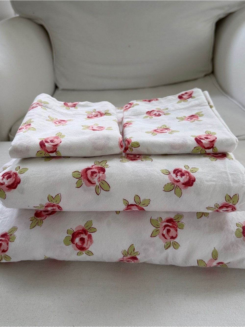Vintage Laura Ashley Bibi Rose Complete Queen Sheet Set Cotton Red W/Pink - Picture 3 of 6